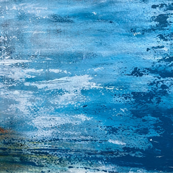 Semi Abstract Sailboat Ocean Seascape Acrylic Art Painting - Picture 4 of 11